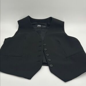 Zara Elegant Black Sleeveless Vest